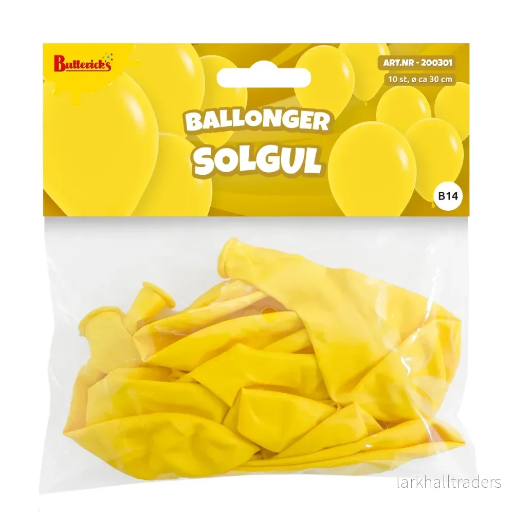 Ballonger, solgul 30 cm 10 st - Bild 2