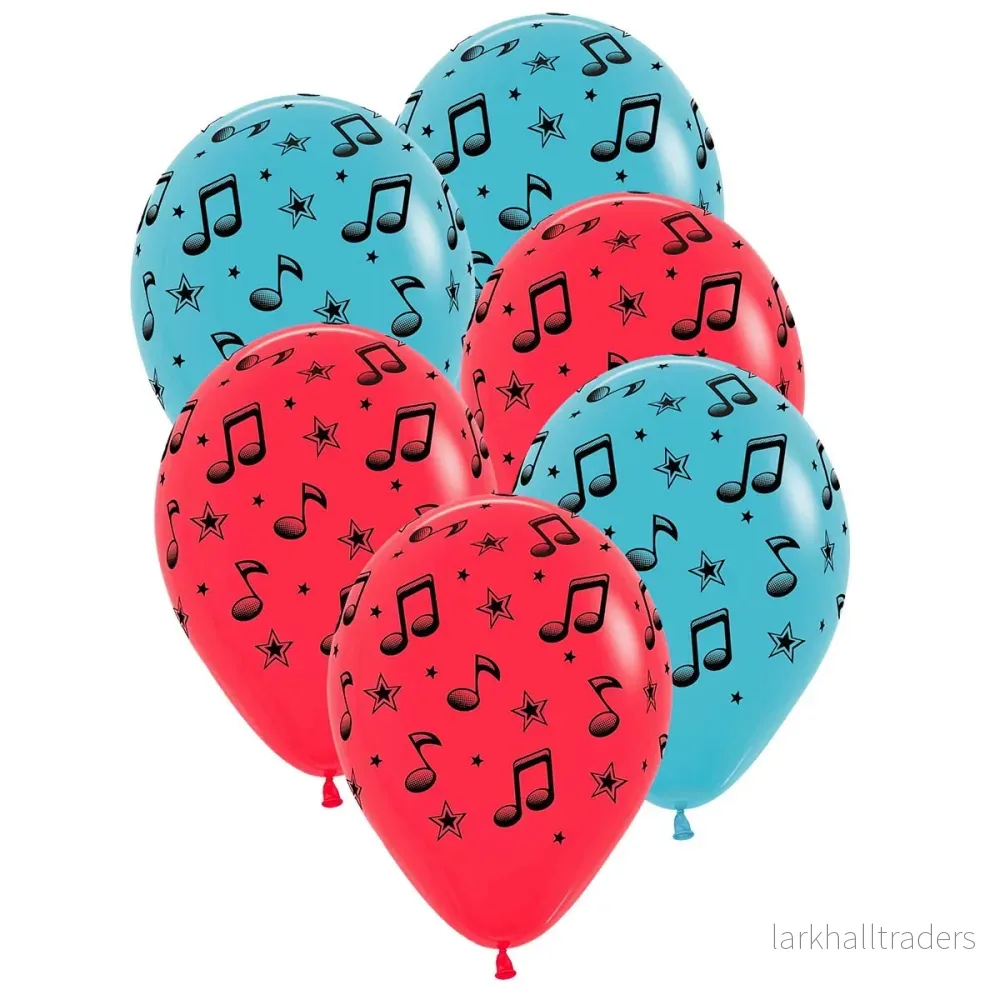 Ballonger, musiknoter 6 st Ballonger, musiknoter 6 st
