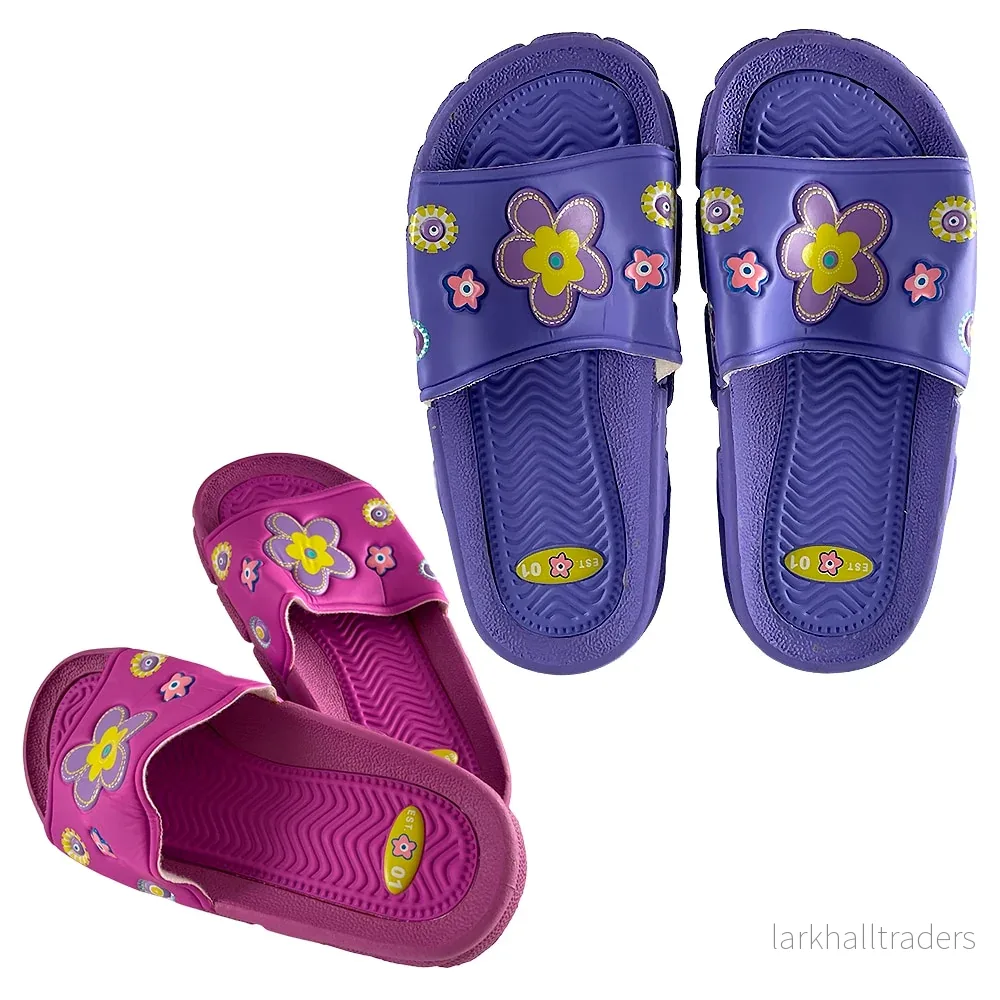 Barn Gummi Sandaler i Lila och Rosa - Bild 2