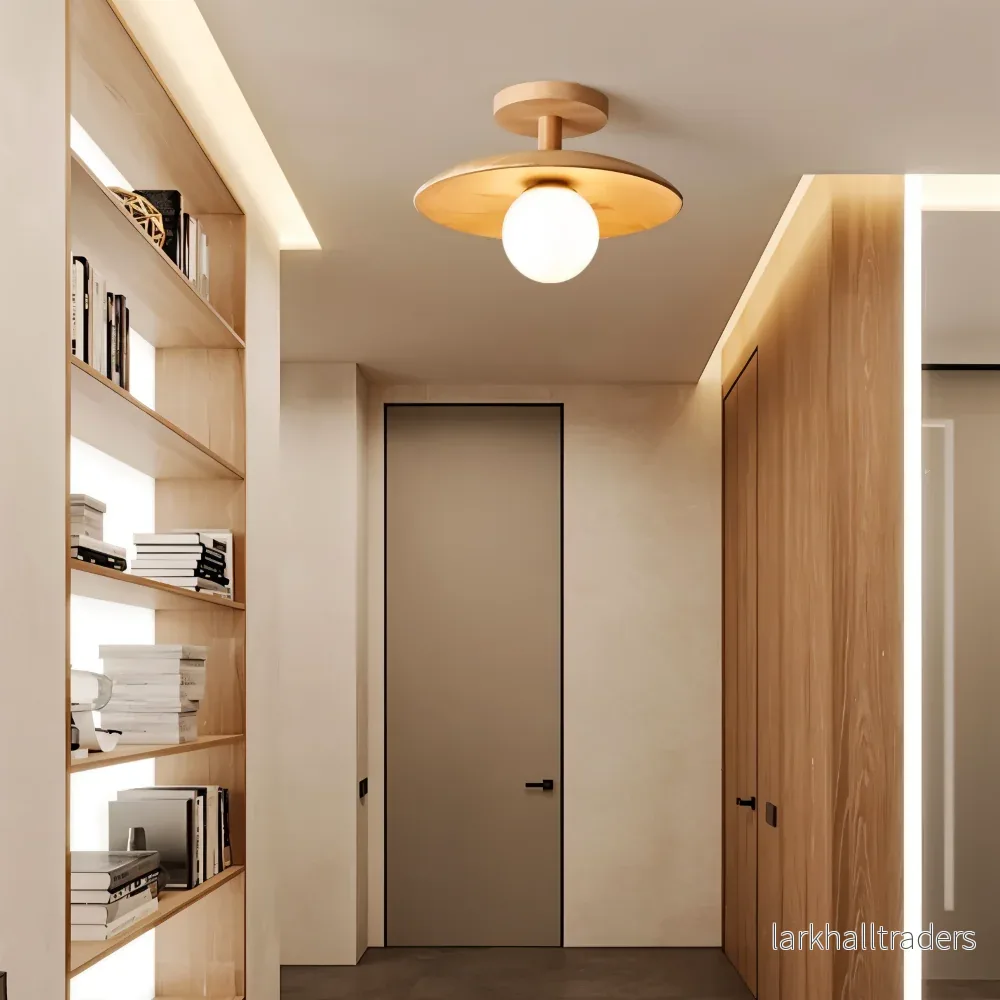 LunaraWood – Modern Trä Taklampa med Inbyggd LED-belysning - Bild 2