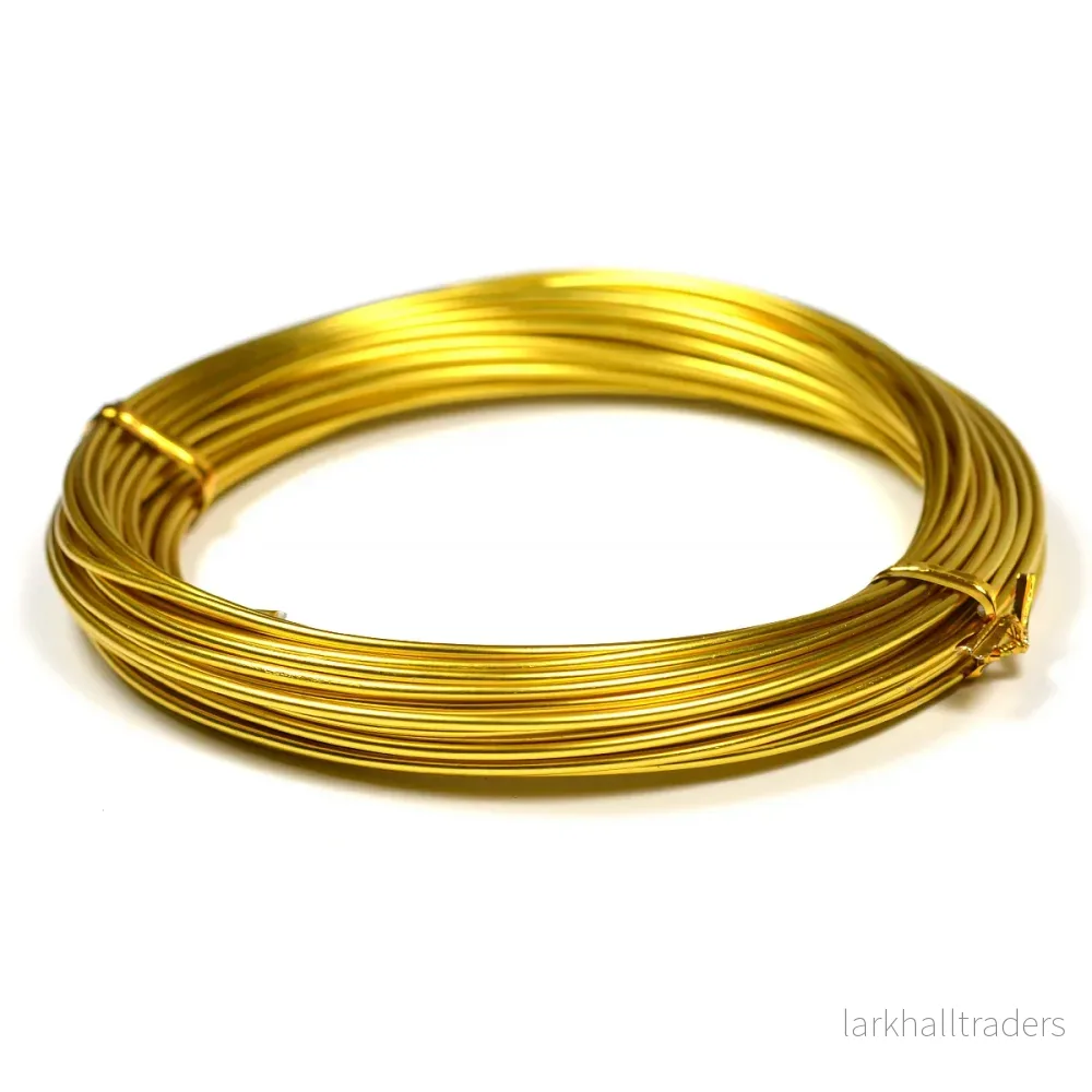 Aluminiumtråd, guld, 1,5mm, 10m