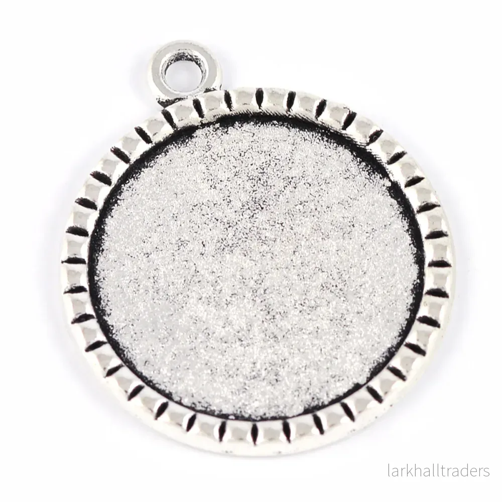 Ramberlock med nitar, antiksilver, 25mm