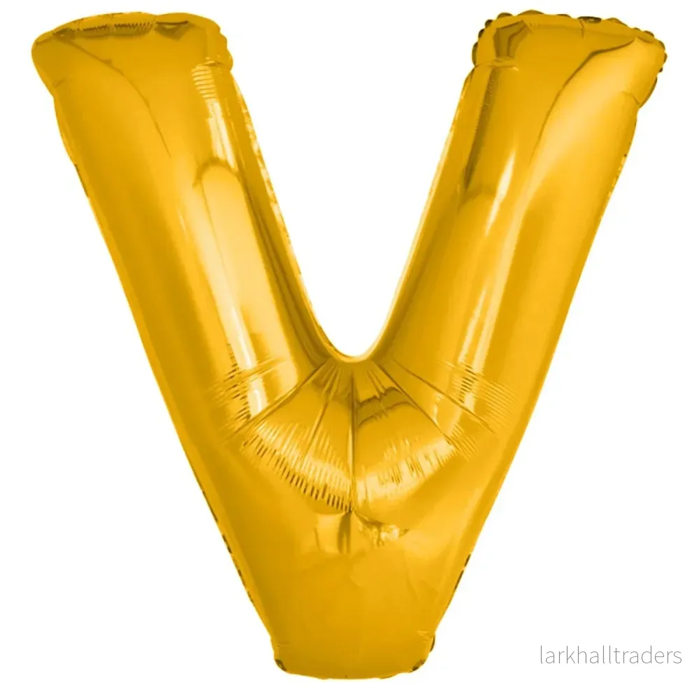 Folieballong, bokstav guld V 86 cm