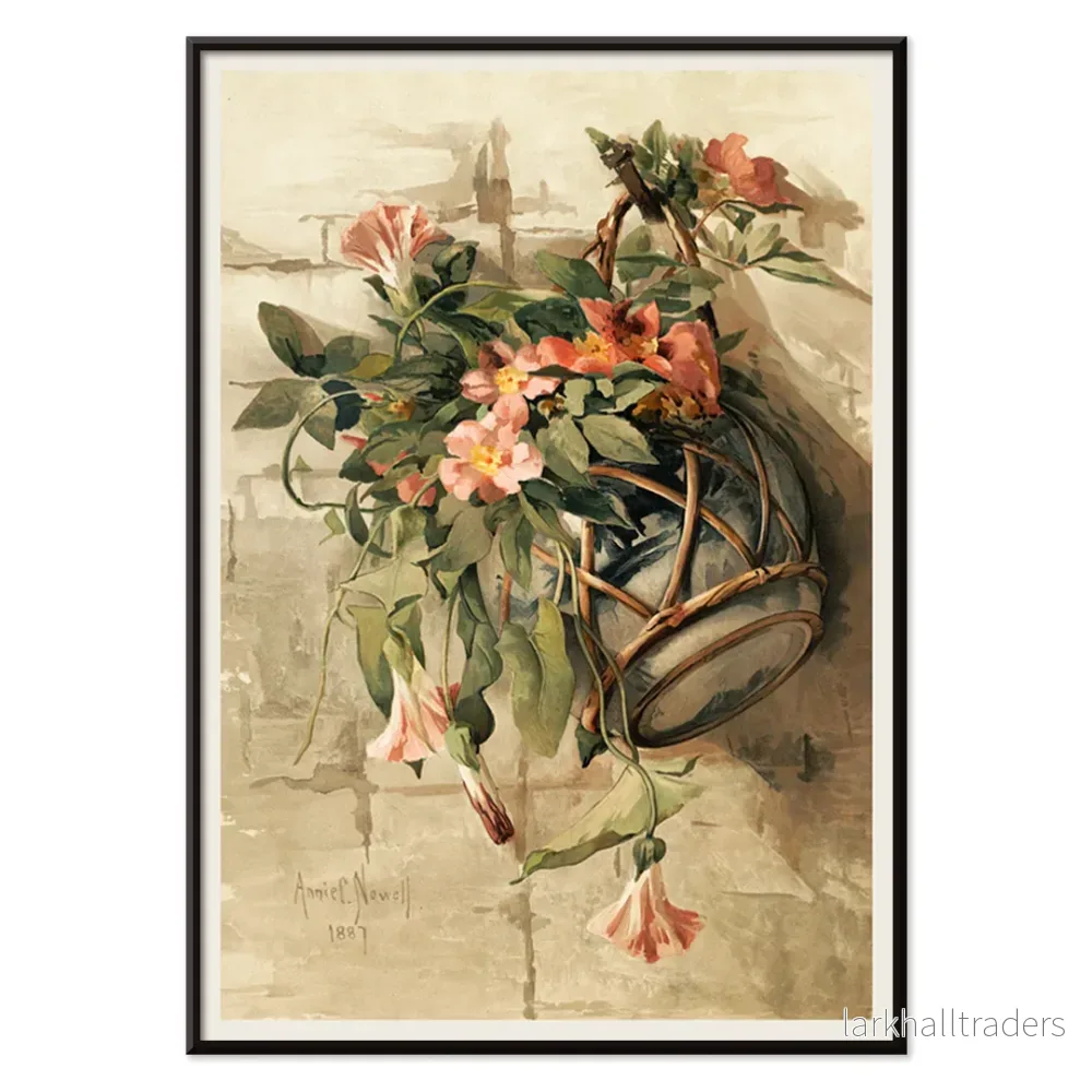 Rosa blommor i hängande vas Poster - Bild 2
