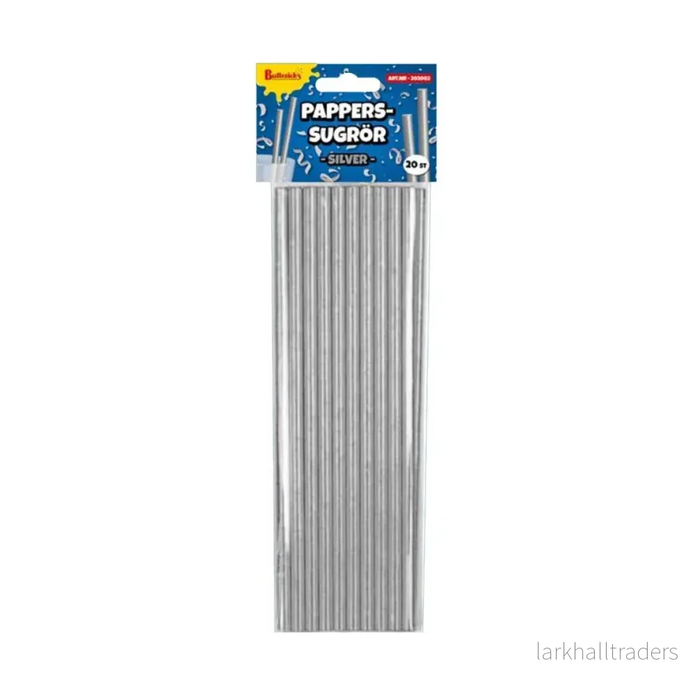 Papperssugrör, silver 20 st