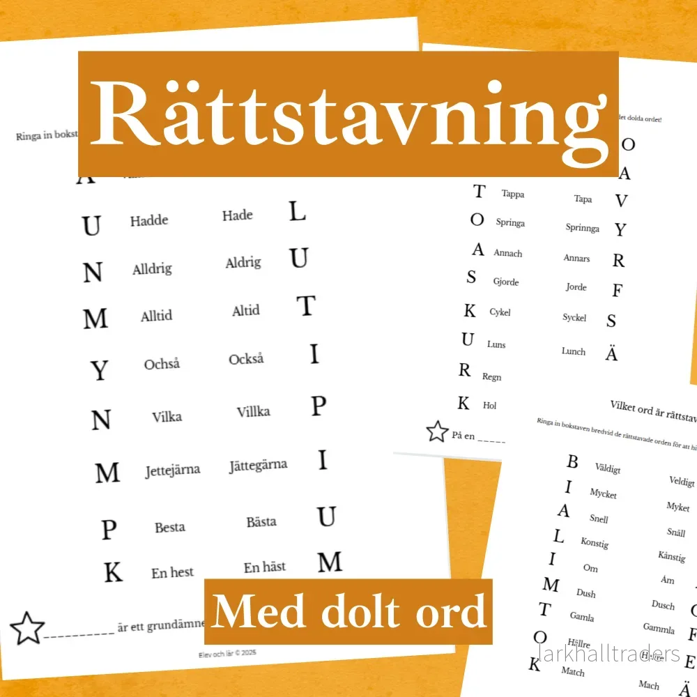 Rättstavning med dolt ord. 3 arbetsblad. Öva rättstavning av vanliga felstavade ord Rättstavning med dolt ord. 3 arbetsblad. Öva rättstavning av vanliga felstavade ord