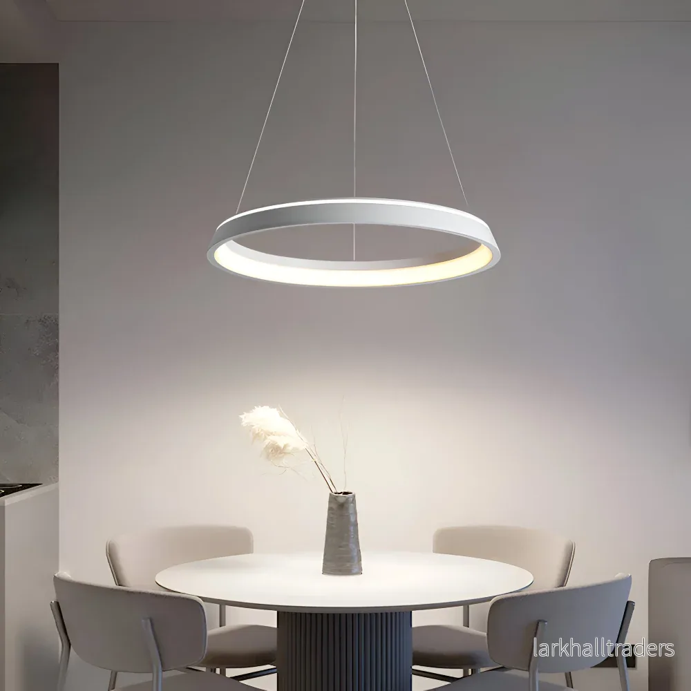 CircaLume – Minimalistisk Rund LED Pendellampa i Svart & Vit - Bild 3