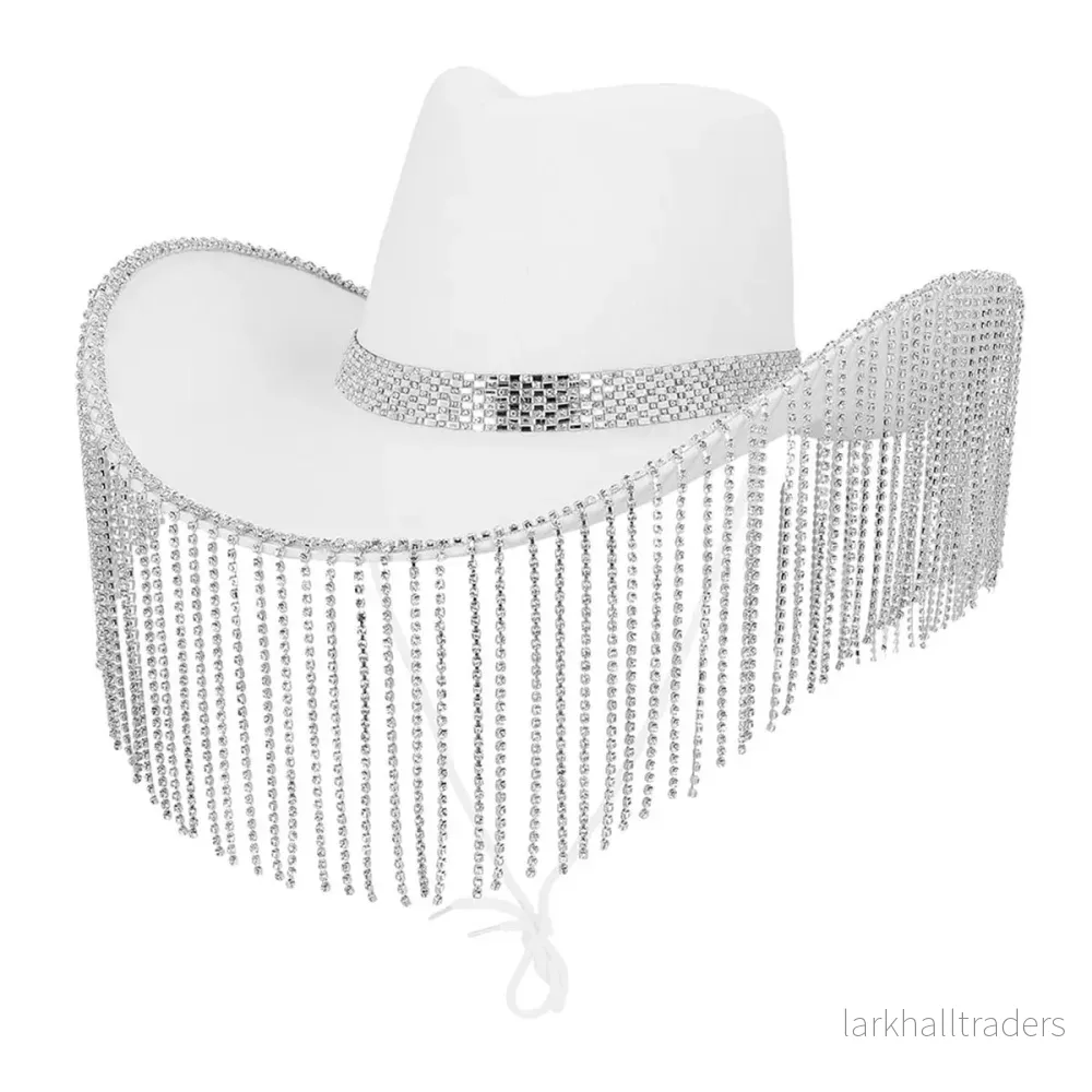 Cowboyhatt, showgirl vit Cowboyhatt, showgirl vit