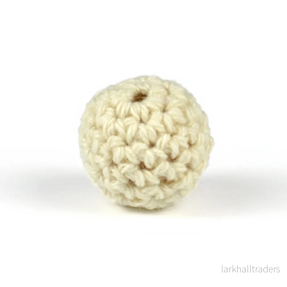 Virkad pärla, beige, 16mm