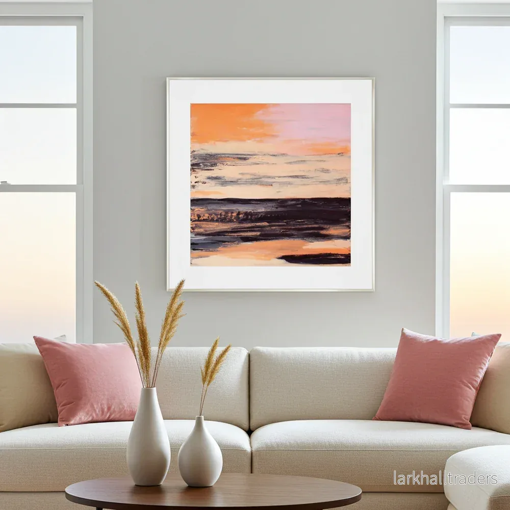 Fine Art Print Abstrakt Havslandskap Korallrosa - Coral Beach Piece 1 | Museumkvalitet - Bild 2