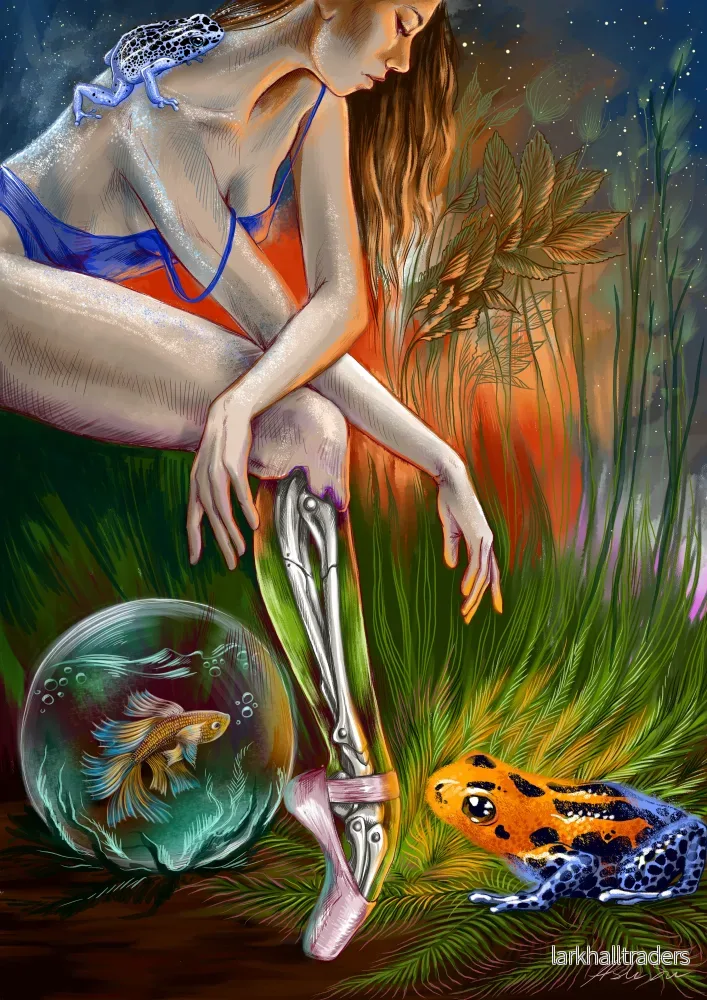 Telepathy with the ember frog Poster - Bild 2