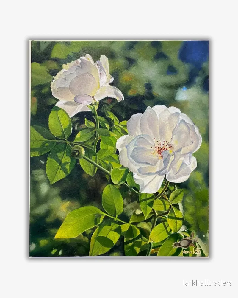 White roses Original målning
