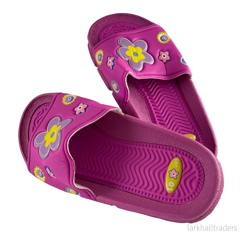 Barn Gummi Sandaler i Lila och Rosa - Bild 3