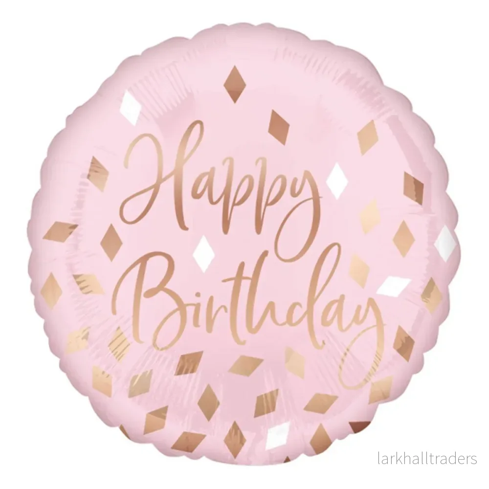 Folieballong, happy birthday rosa 43 cm Folieballong, happy birthday rosa 43 cm