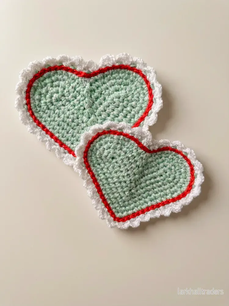 Crochet Hjärta Koppunderlägg - Bild 3