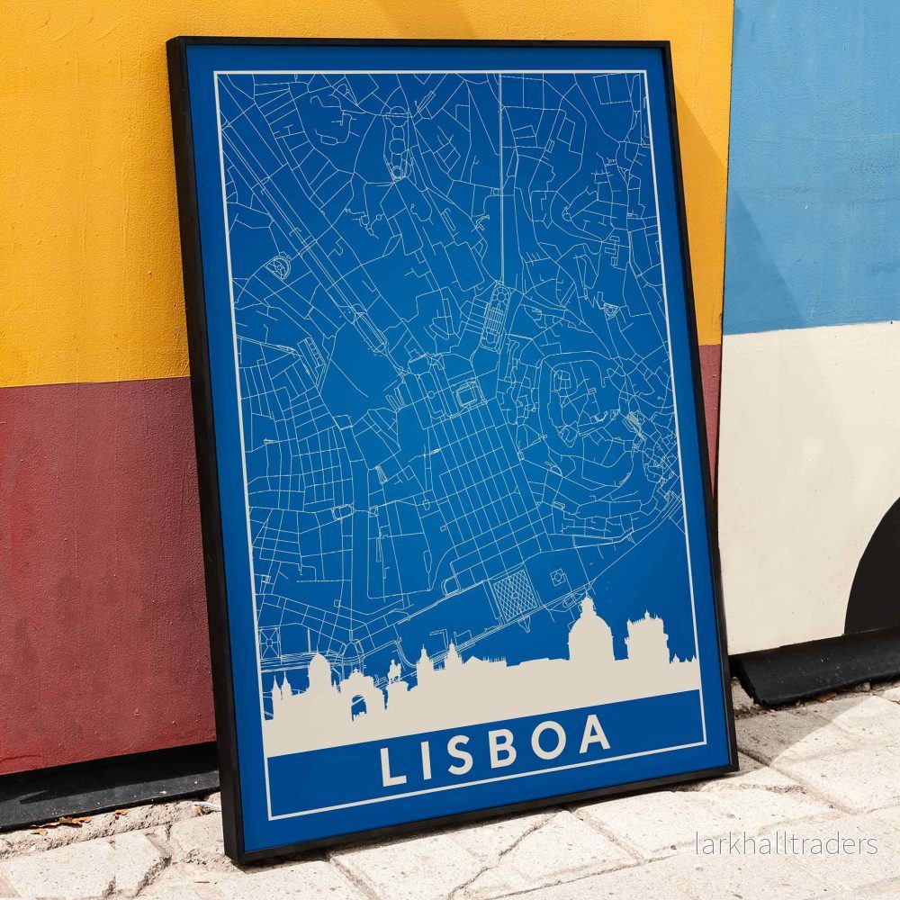 Minimalistisk lissabonkarta Poster