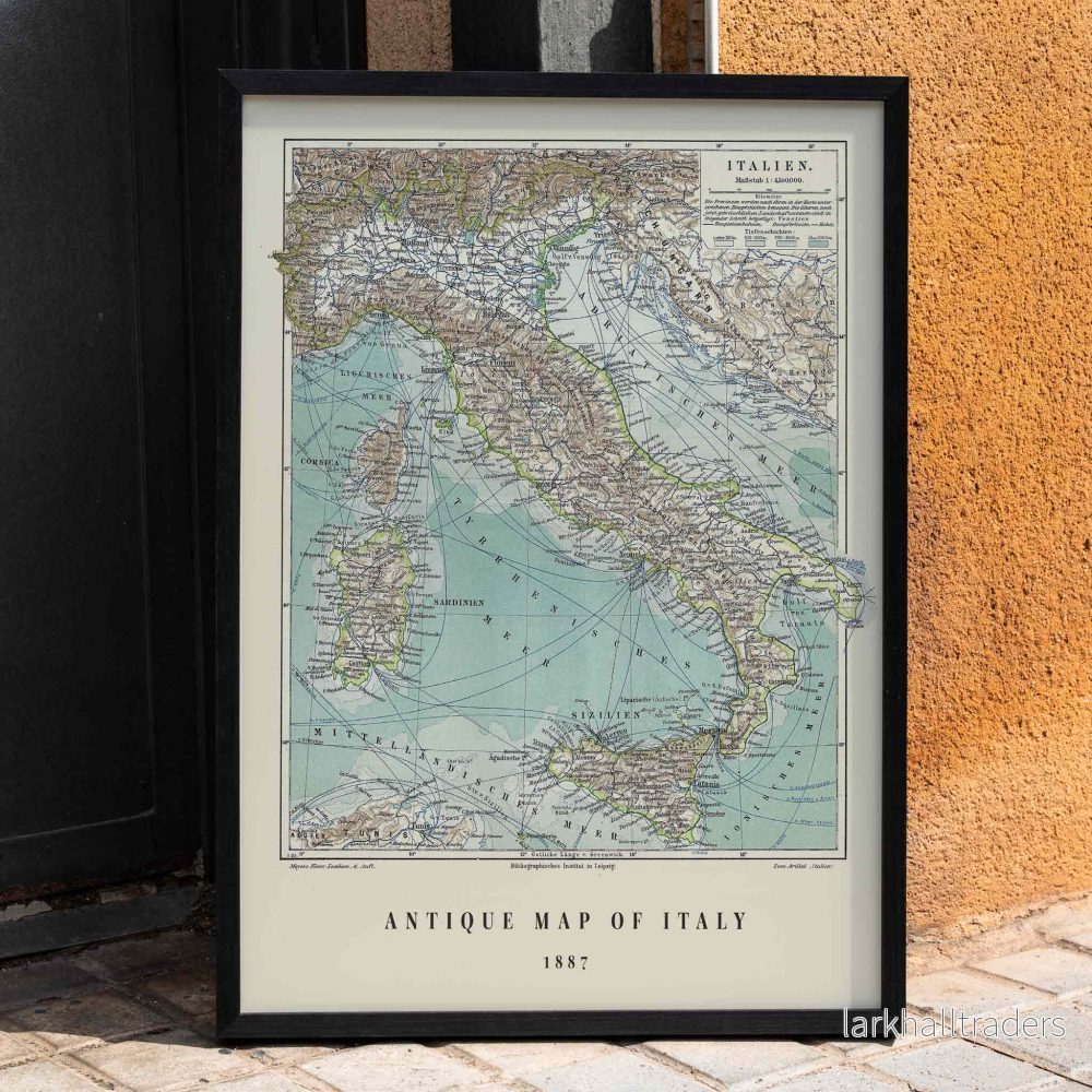 Antik karta över Italien Poster Antik karta över Italien Poster