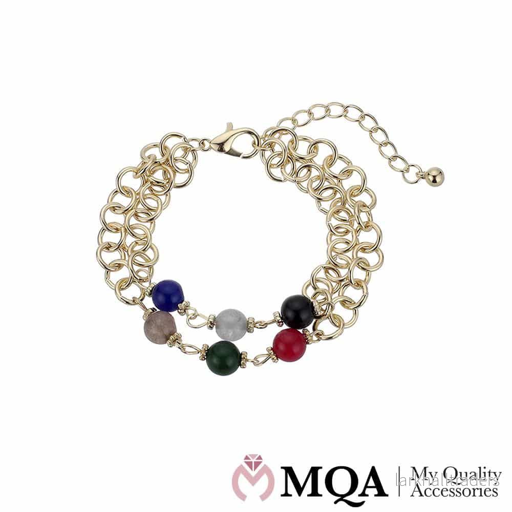 Armband, guldfärgat, stora ringar, pärla, justerbart Armband, guldfärgat, stora ringar, pärla, justerbart