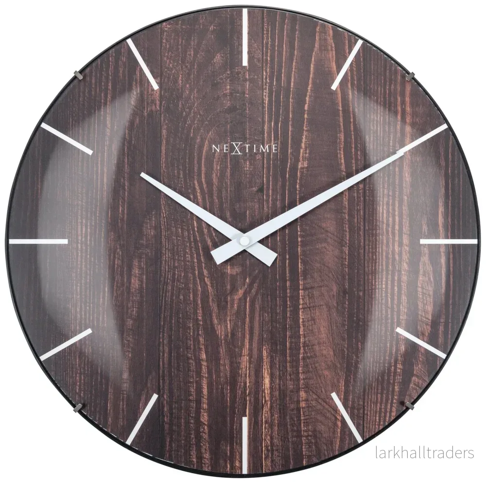 Väggklocka Edge wood dome 35cm