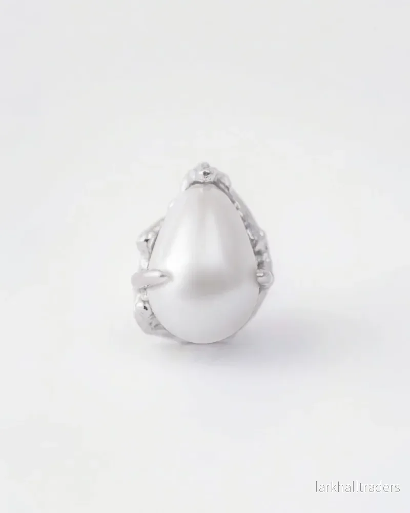 Droplet Pearl Studs Örhängen | Silver - Bild 2