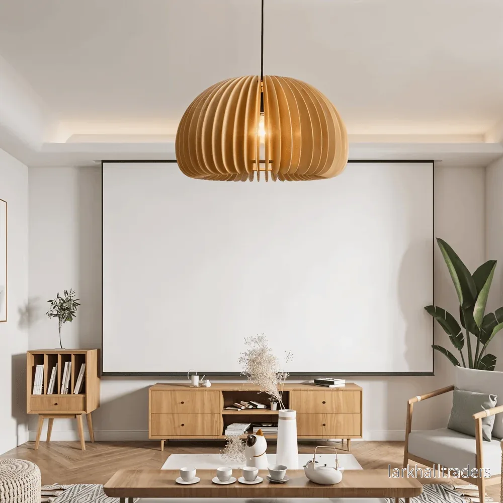 Wooden Dream – Handgjord Pendellampa i Rustikt Trä - Bild 2