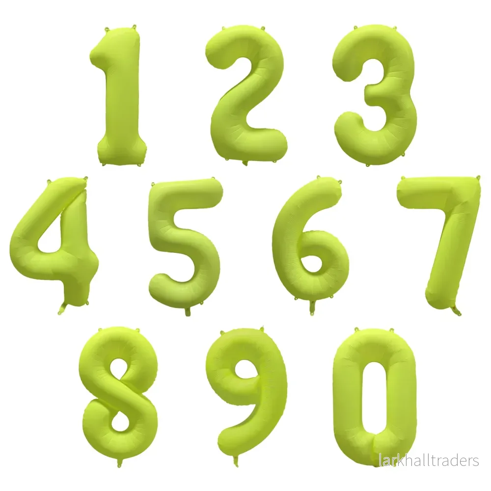 Folieballong siffra, 2 neon gul 86 cm - Bild 2