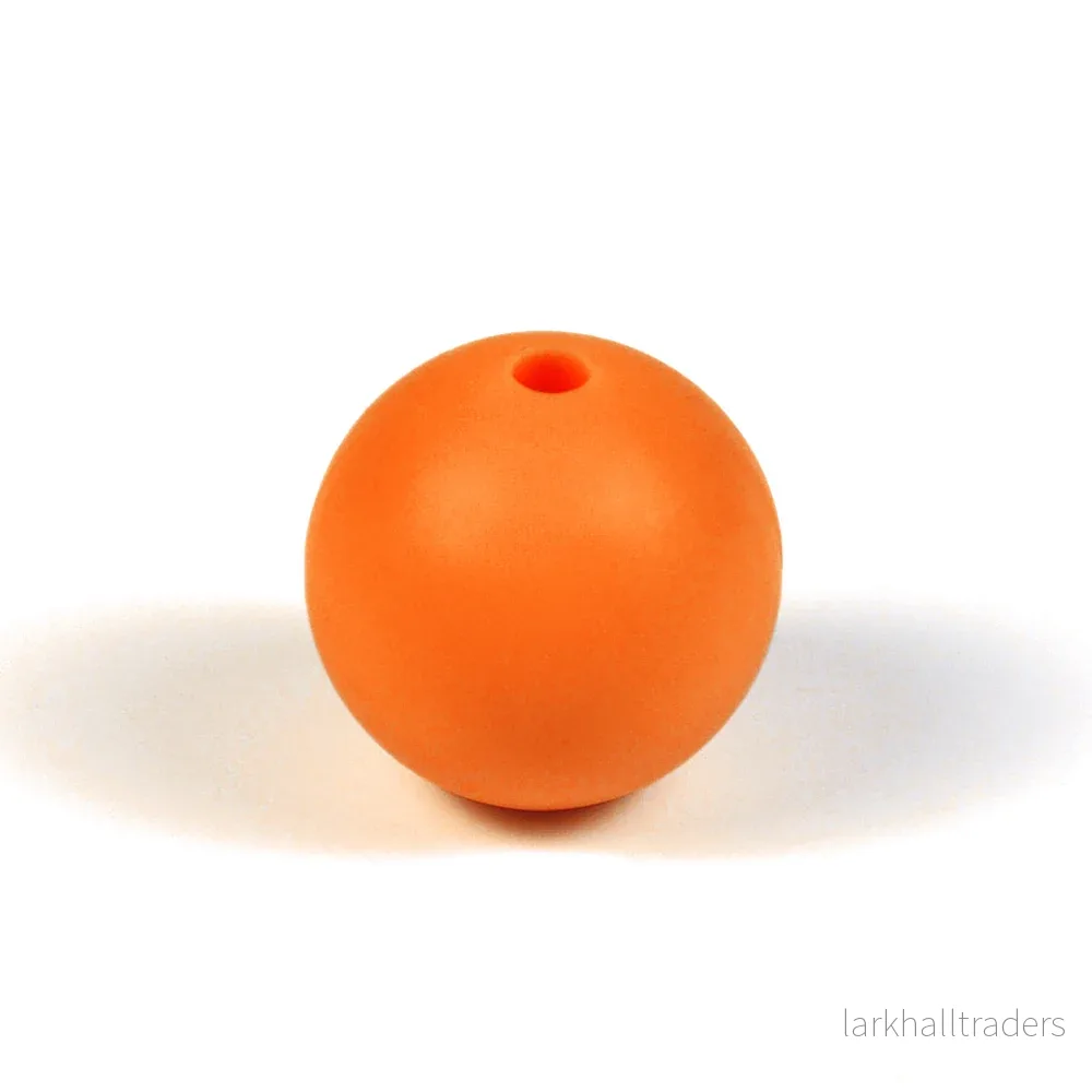 Silikonpärlor, orange, 15mm