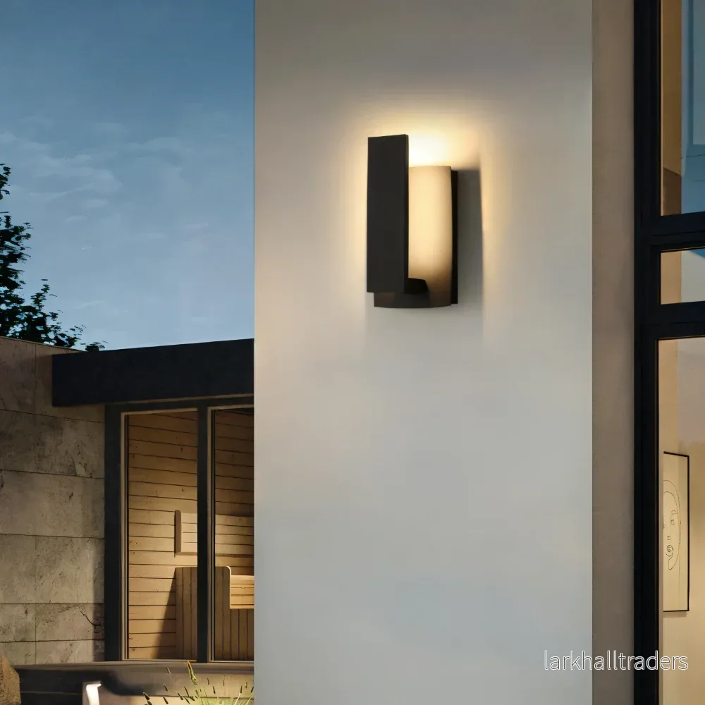 SimpliBlack – Minimalistisk Vattentålig Vägglampa i Aluminium | Modern Utomhusbelysning för Trädgård & Entré - Bild 2