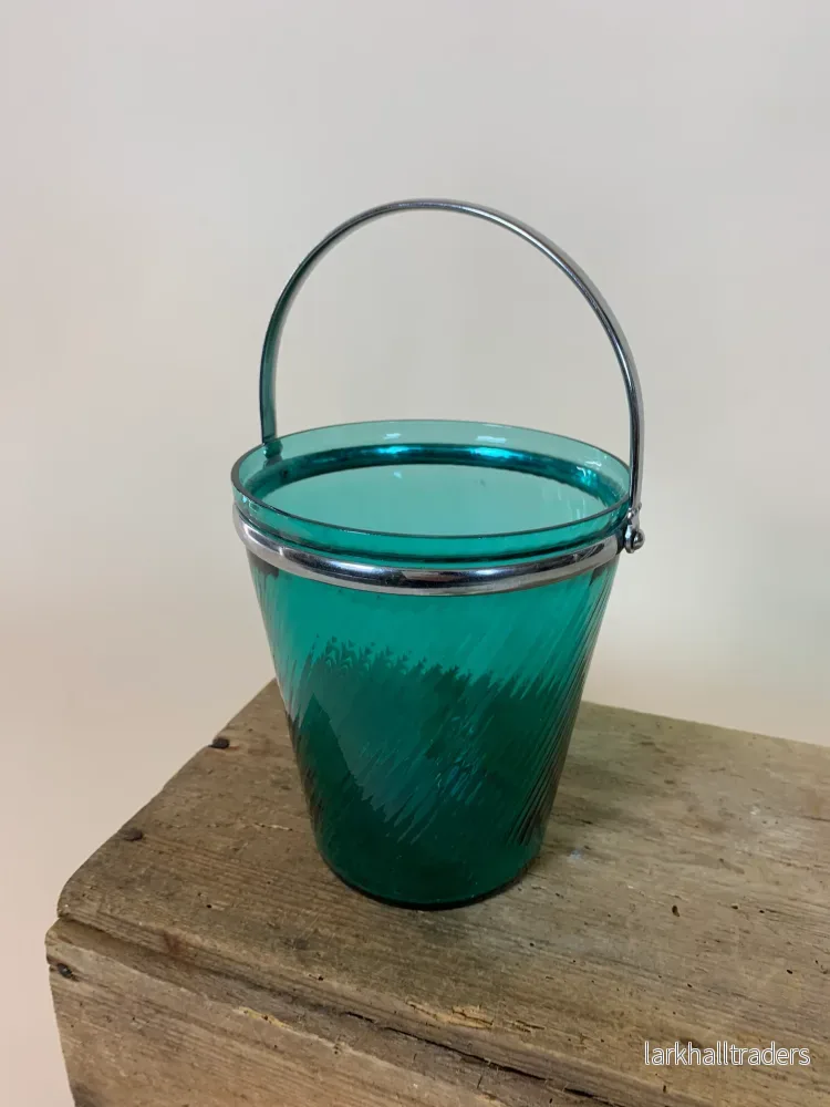 Liten grön glasishink med handtag - Bild 2