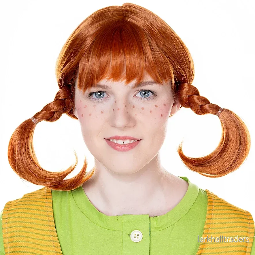 Peruk, Pippi Långstrump deluxe Peruk, Pippi Långstrump deluxe