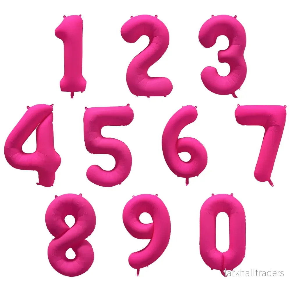 Folieballong siffra, 0 neon rosa 86 cm - Bild 2
