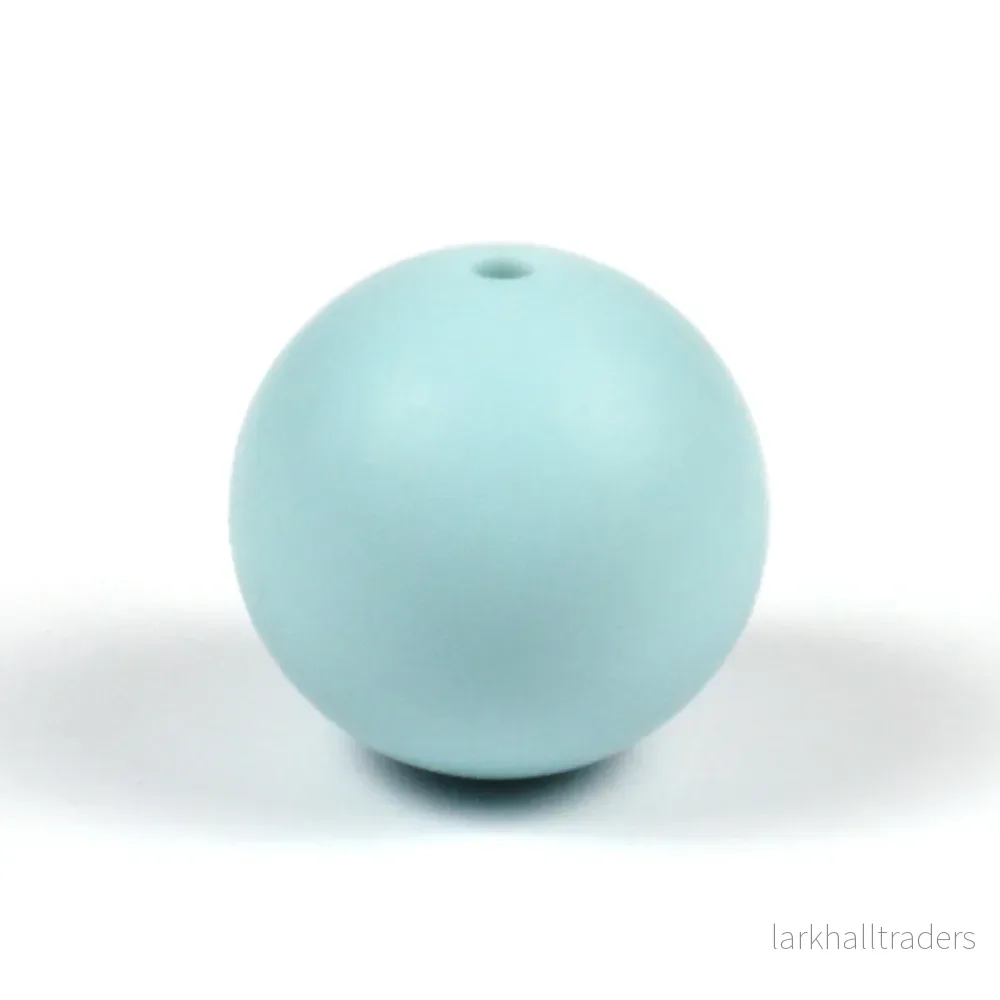 Silikonpärlor, soft blue, 19mm