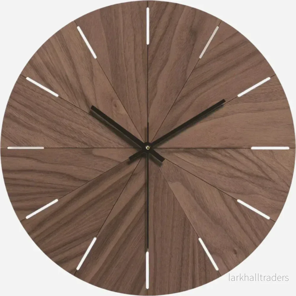 Tyst & Elegant Väggklocka – Modern Design med Träeffekt