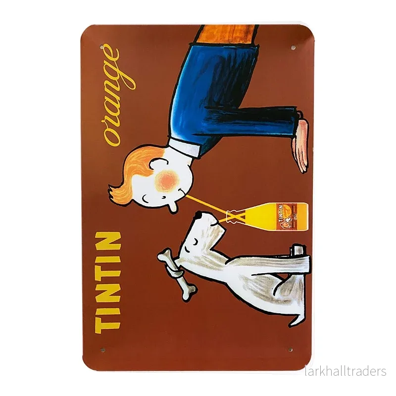 Metallskylt - TinTin Orange