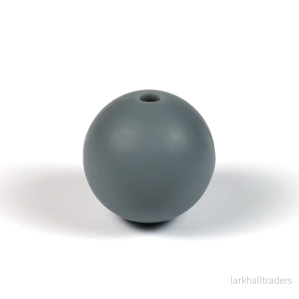 Silikonpärlor, mörkgrå, 15mm Silikonpärlor, mörkgrå, 15mm