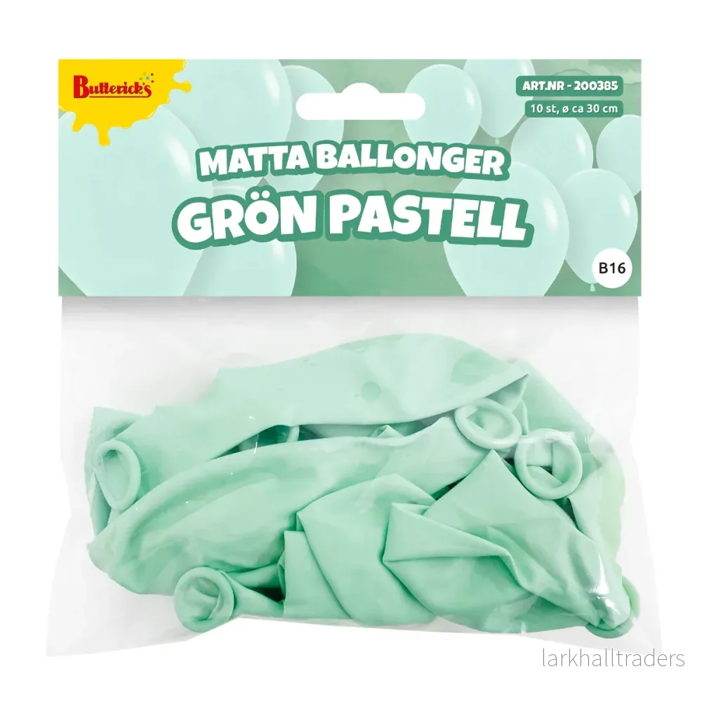 Ballonger, matta grön pastell 10 st - Bild 2