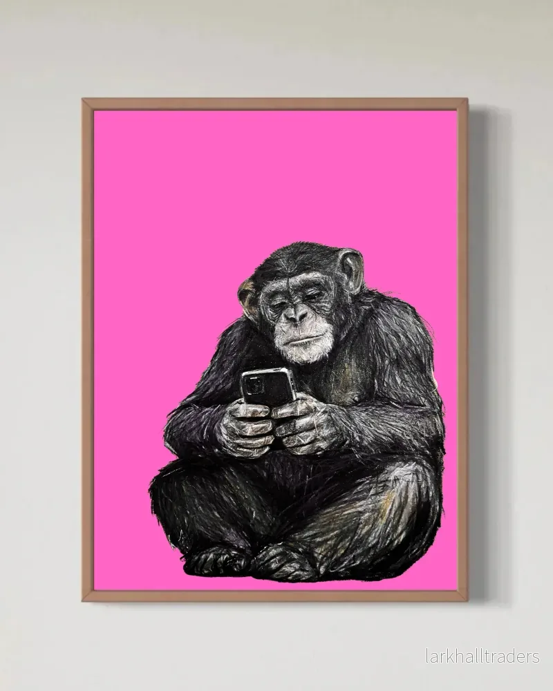 Scroll Ape – Rosa Upplaga – Begränsad Fine Art Print - Bild 3