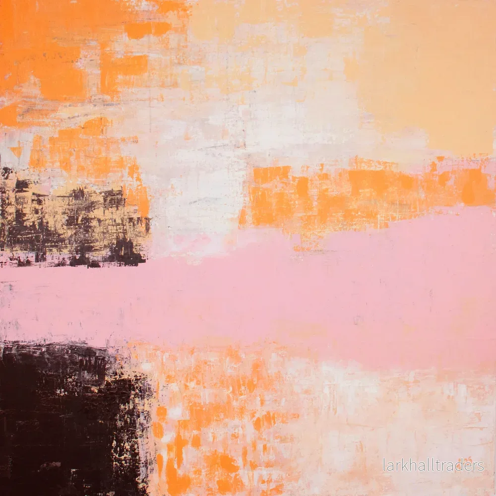 Original Målning Abstrakt Havslandskap Korallorange - Coral Sunset | Svensk Konst - Bild 2