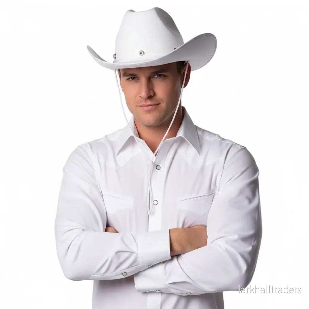 Cowboyhatt, vuxen vit Cowboyhatt, vuxen vit