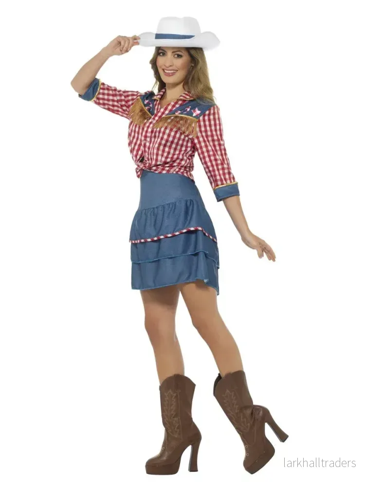Dräkt, rodeo doll blå S - Bild 2