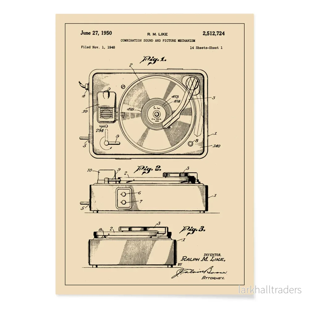 Skivspelarpatent Poster - Bild 2