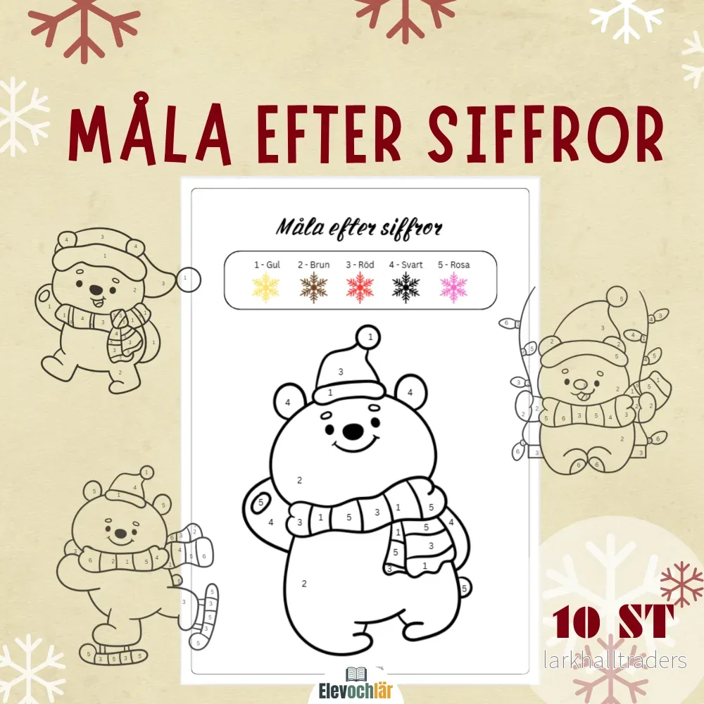 Måla efter siffror – målarbilder Jultema Måla efter siffror – målarbilder Jultema