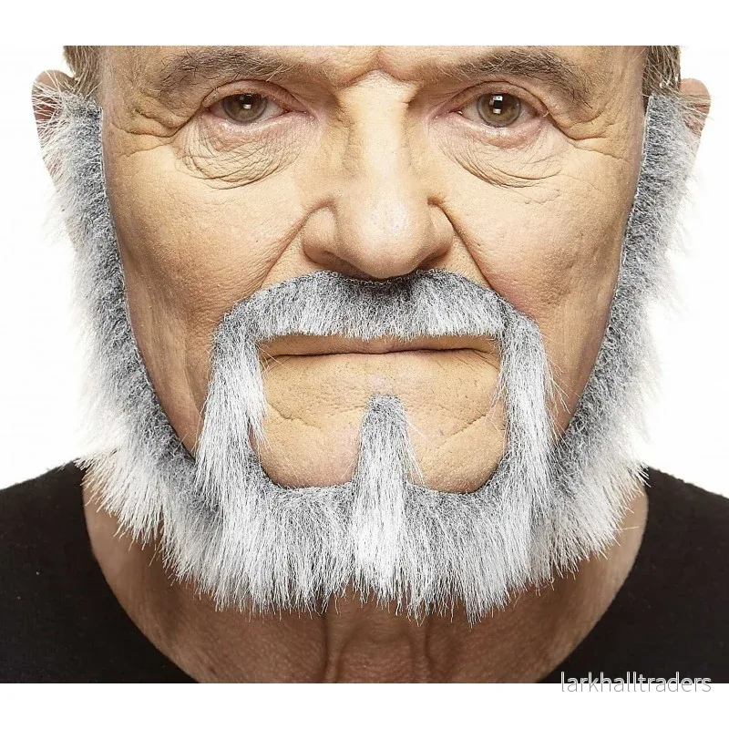 Mustasch med skägg, captain grå/vit Mustasch med skägg, captain grå/vit