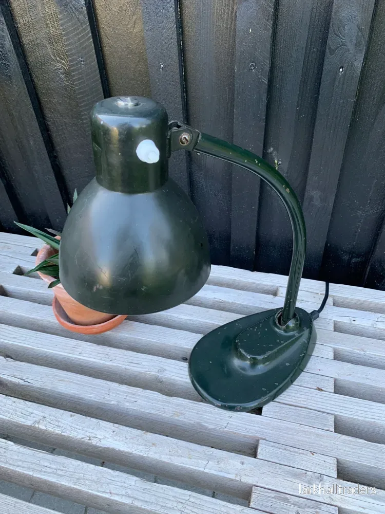 Gammal vintage lampa - mörkgrön - Bild 3