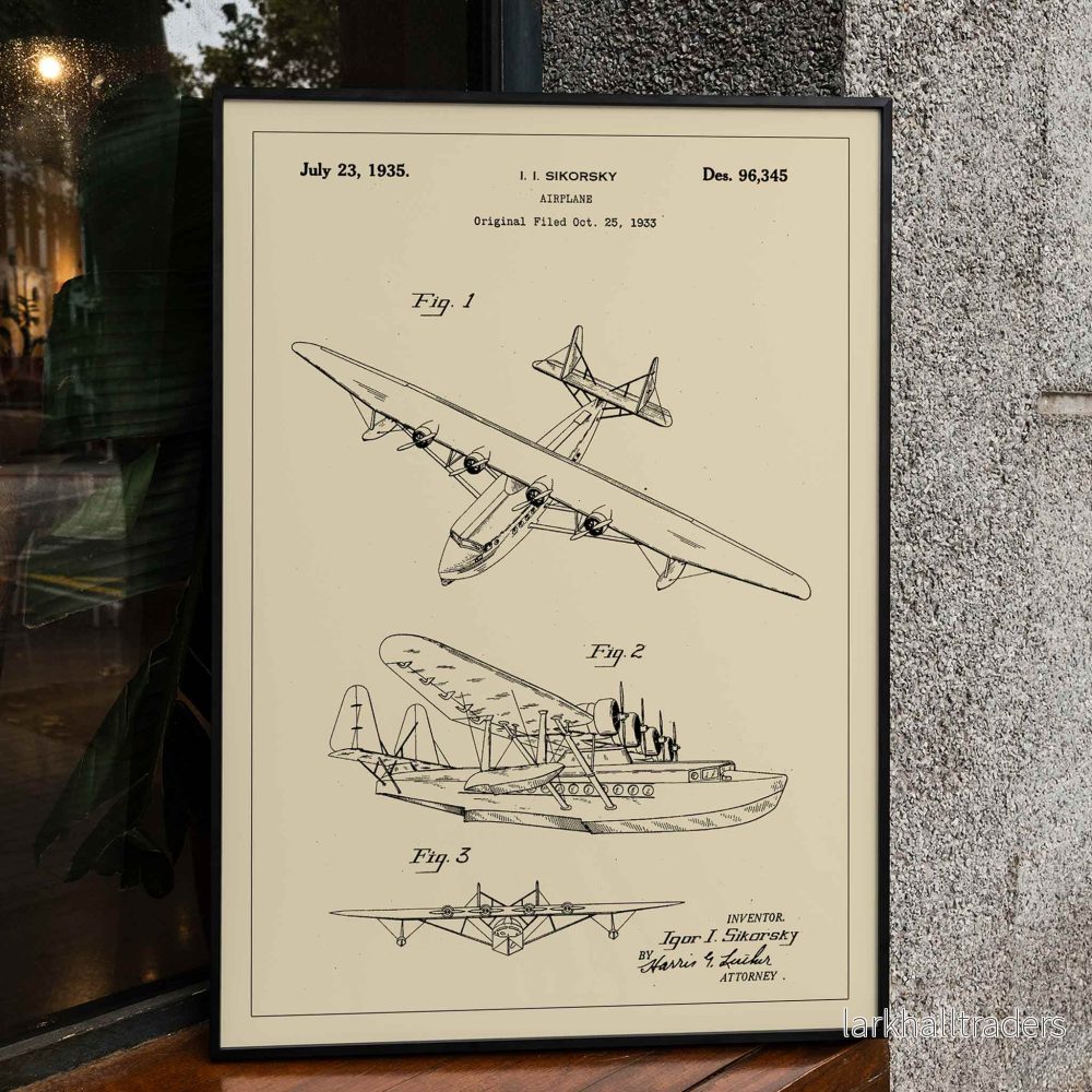 Flygplanspatent Poster Flygplanspatent Poster