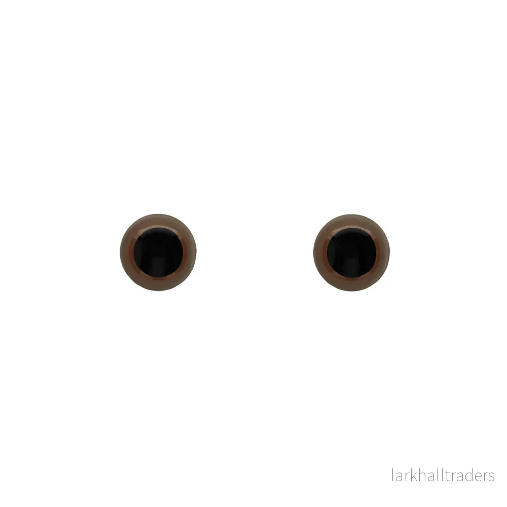 Säkerhetsögon, brun, 6mm, 2 par