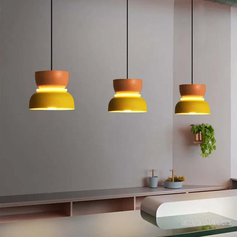 Modern kupolformad LED-pendellampa i tvåfärgad metall - Bild 3