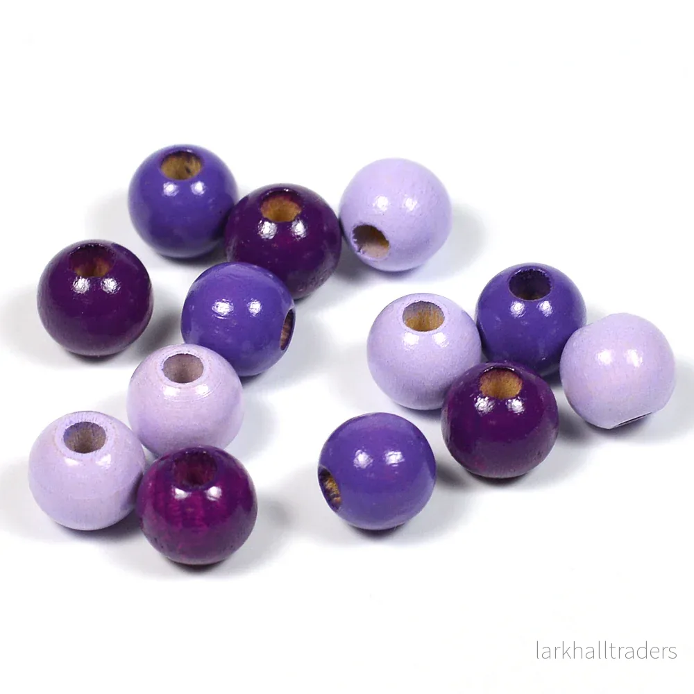Träpärlor, 8mm, lila-mix, 120st Träpärlor, 8mm, lila-mix, 120st