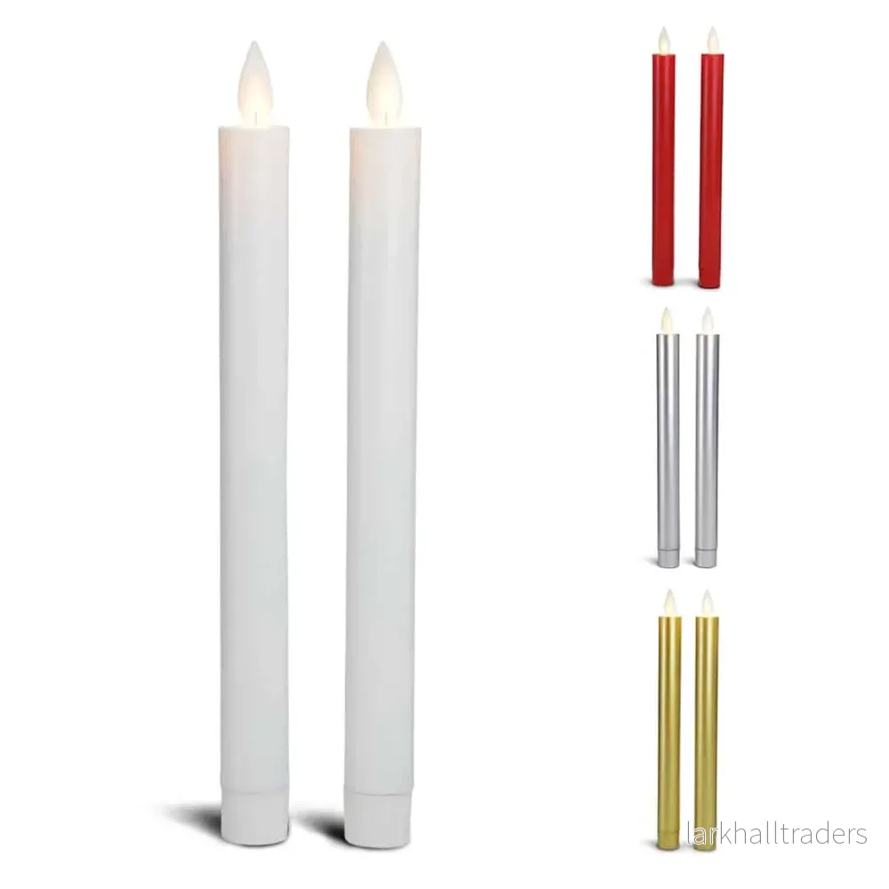 LED kronljus plast – 2 st. – 22,2 cm – med 3D-låga – (flera färger) LED kronljus plast – 2 st. – 22,2 cm – med 3D-låga – (flera färger)