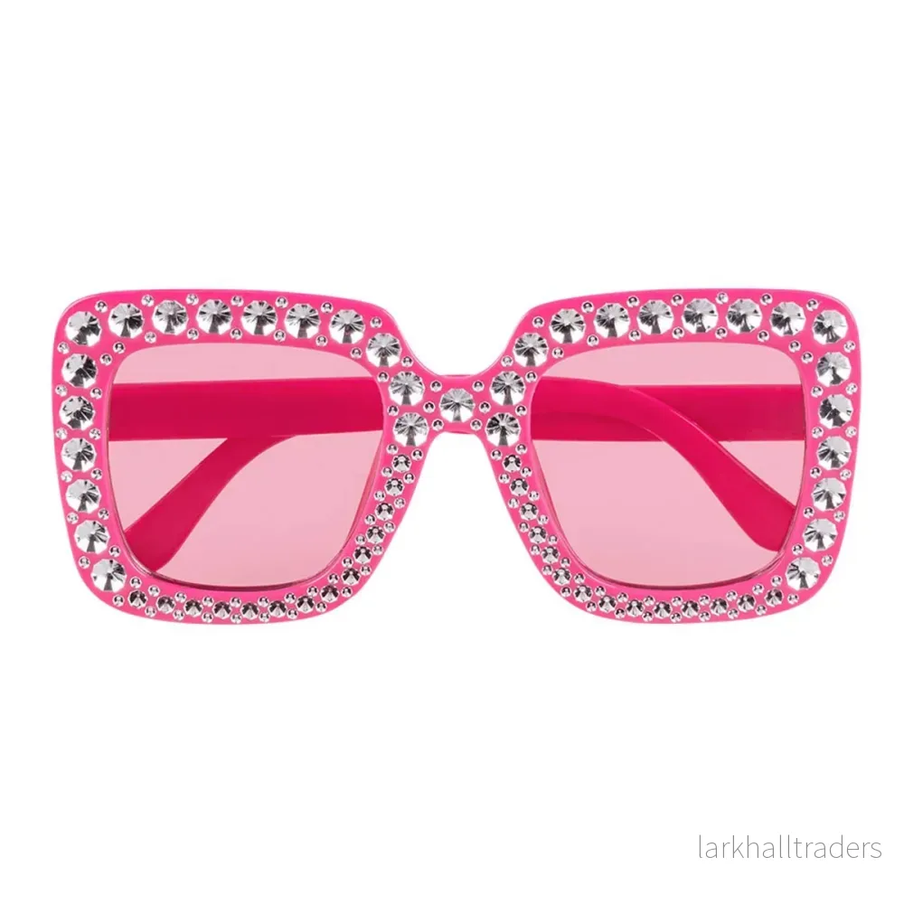 Glasögon, rosa bling